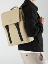 1 Compartment Impulsion Backpack With 15" Laptop Sleeve Etrier Beige souffle EIMP8221-vue-porte