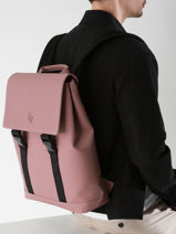 1 Compartment Impulsion Backpack With 15" Laptop Sleeve Etrier Pink souffle EIMP8221-vue-porte